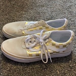 Gold checkered vans